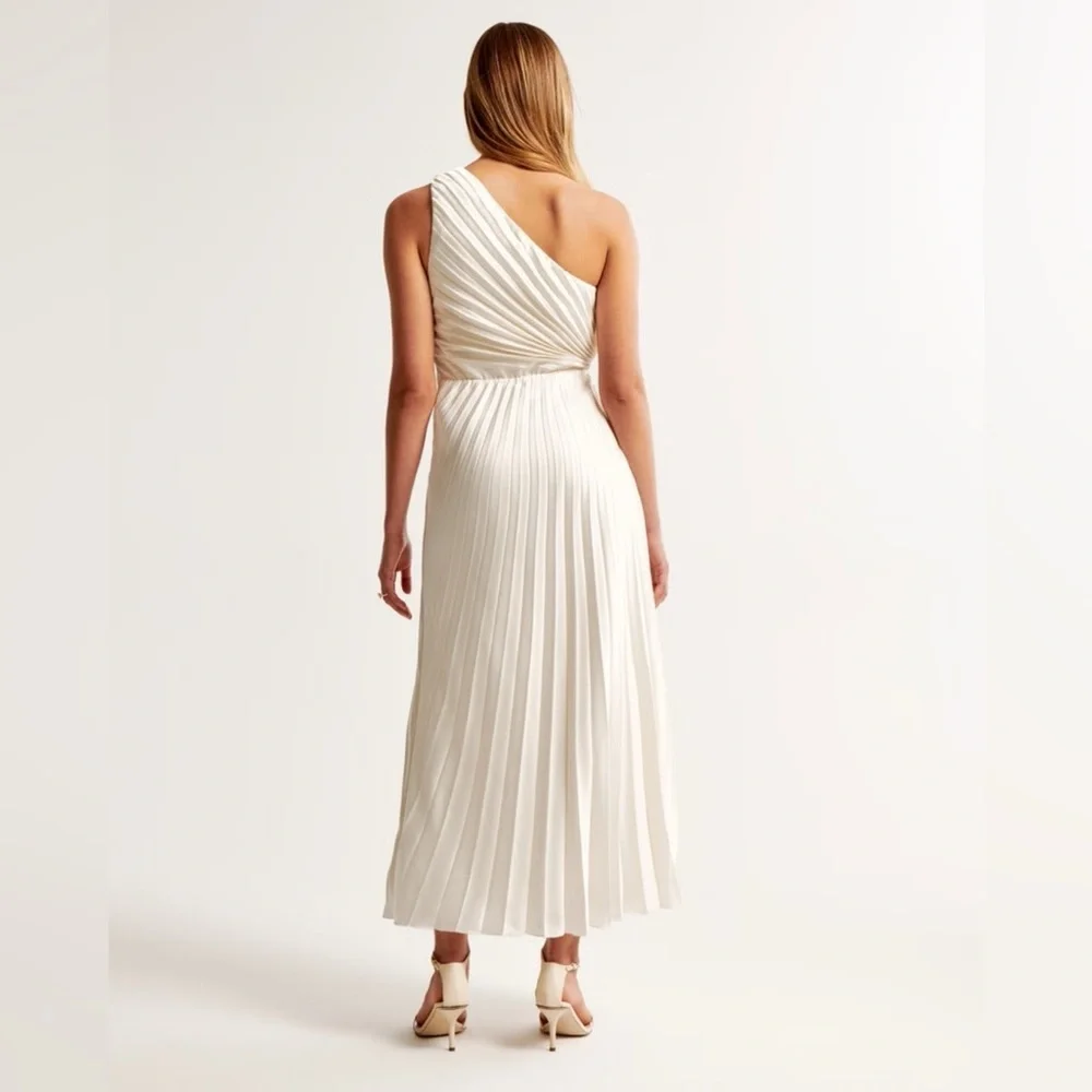 The A&F Giselle Pleated One-Shoulder Maxi Dress M NWT - Picture 3 of 6